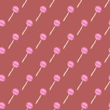 Seamless lolipop pattern. Sweets and candy background. Doodle vector illustration with sweets and candy icons