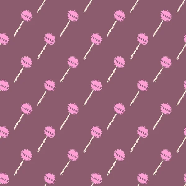 Seamless lolipop pattern. Sweets and candy background. Doodle vector illustration with sweets and candy icons
