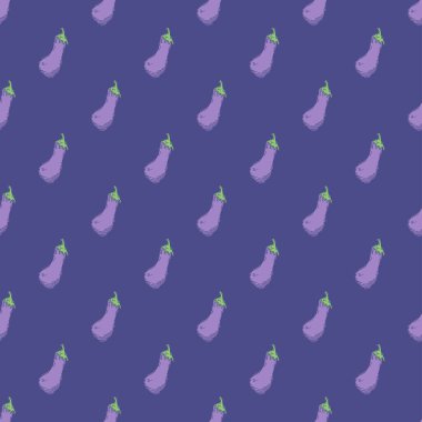 Seamless eggplant pattern. Colored seamless doodle pattern with eggplant icons