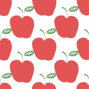 Kusursuz elma deseni. Kırmızı elmalarla renksiz karalama deseni