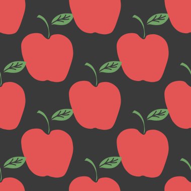 Kusursuz elma deseni. Kırmızı elmalarla renksiz karalama deseni