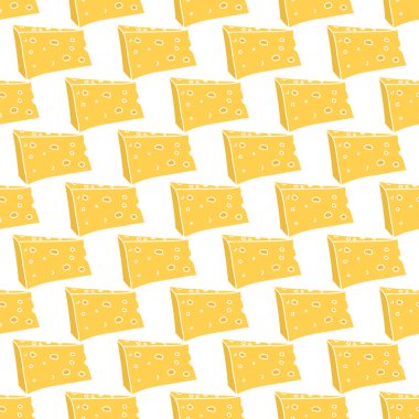 Kusursuz peynir deseni. Peynir simgeleriyle karalama vektör deseni. Renkli peynir arkaplanı