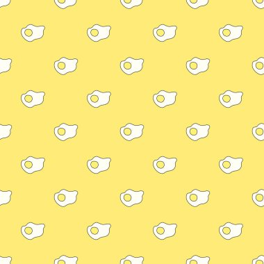 Yumurta ikonlarıyla kusursuz desen. Renkli yumurta arka planı. Karalama vektör yumurtaları illüstrasyonu