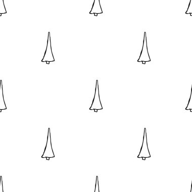 Kusursuz noel ağacı deseni. Noel ağacı süsü. Noel ağacıyla karalama çizimi