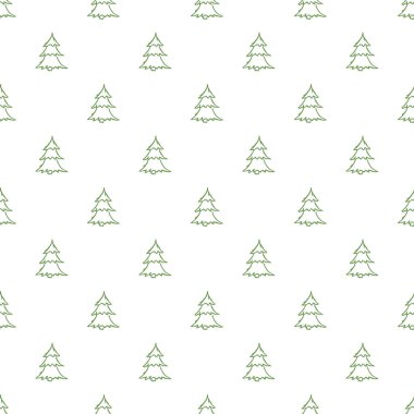 Kusursuz noel ağacı deseni. Noel ağacı süsü. Noel ağacıyla karalama çizimi