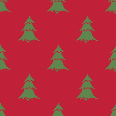 Kusursuz noel ağacı deseni. Noel ağacı süsü. Noel ağacıyla karalama çizimi