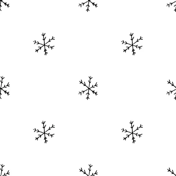 Modèle Flocons Neige Sans Couture Fond Flocons Neige Illustration Caniche — Image vectorielle