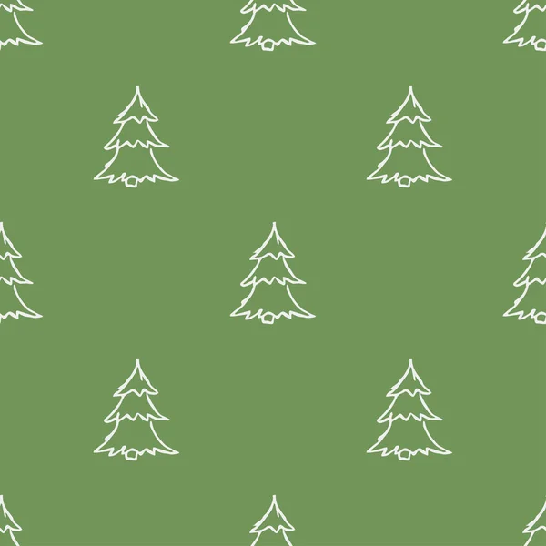 Modèle Arbre Noël Sans Couture Ornement Arbre Noël Illustration Caniche — Image vectorielle