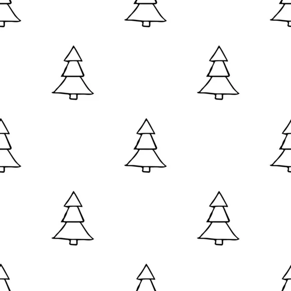 Patrón Árbol Navidad Sin Costuras Adorno Del Árbol Navidad Ilustración — Vector de stock