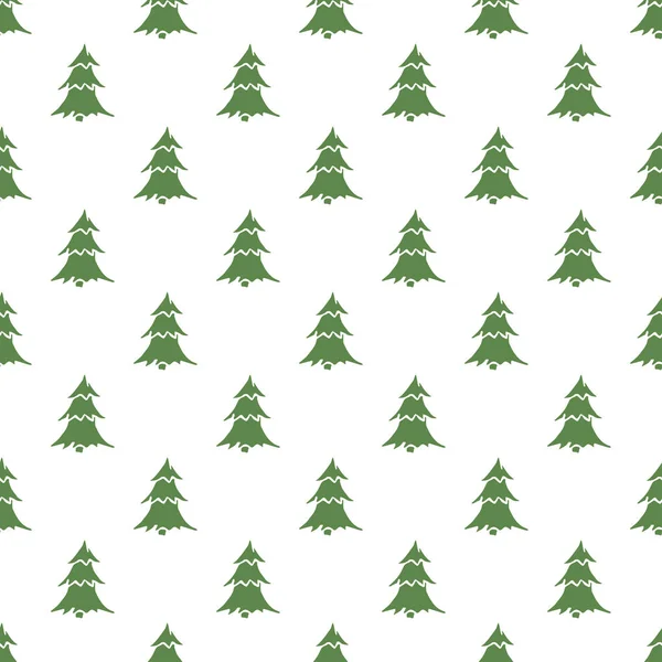 Pola Pohon Natal Tanpa Cela Hiasan Pohon Natal Ilustrasi Doodle - Stok Vektor