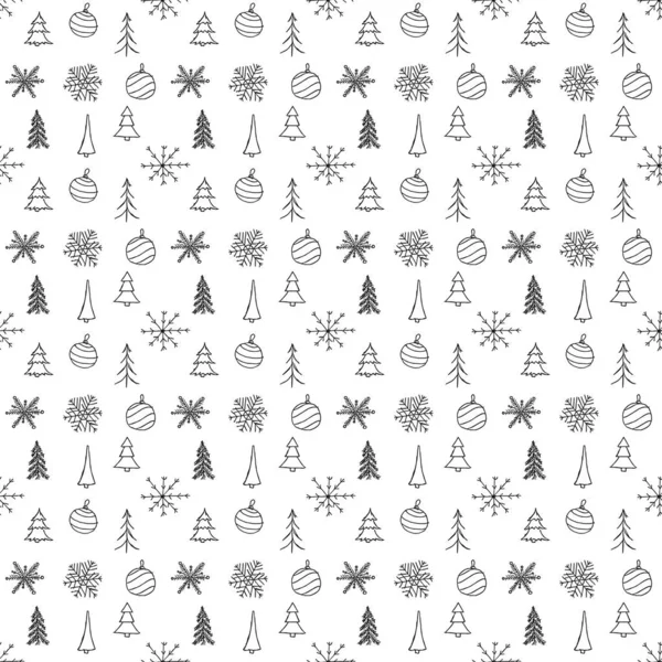 无缝隙的圣诞节图案 新年背景 — 图库矢量图片
