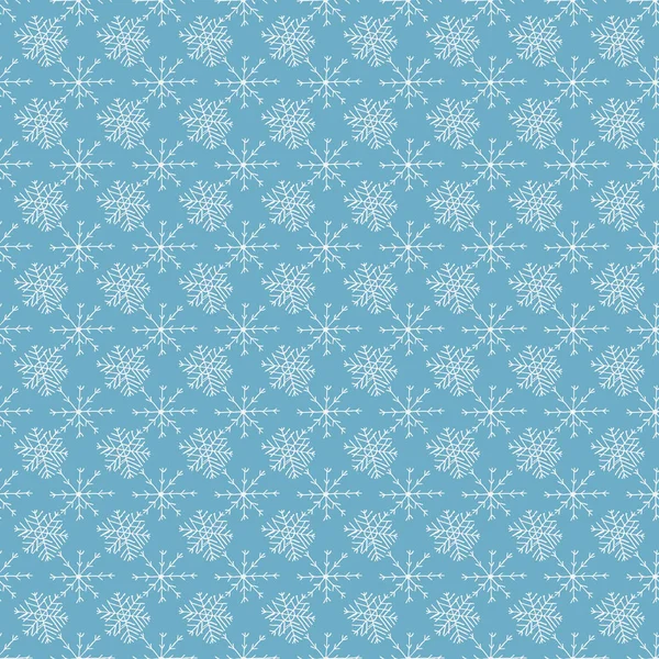 シームレスな雪の結晶パターン 雪の背景 雪片と落書きのイラスト — ストックベクタ