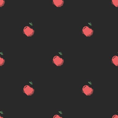 Kusursuz elma deseni. Kırmızı elmalarla renksiz karalama deseni