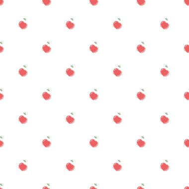Kusursuz elma deseni. Kırmızı elmalarla renksiz karalama deseni
