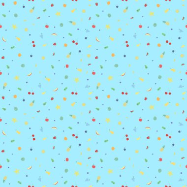 Kusursuz meyve deseni. Meyve ikonlarıyla arkaplanı karala. Meyve arkaplanı