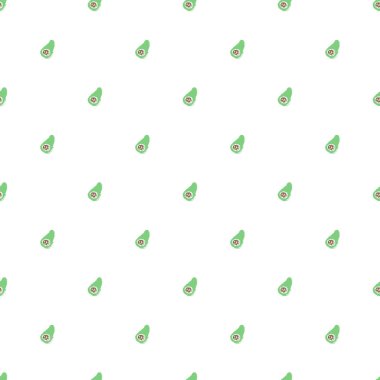 Kusursuz avokado deseni. Renkli avokado arka planı. Meyveli Doodle vektör illüstrasyonu