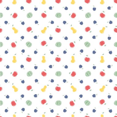 Kusursuz meyve deseni. Meyve ikonlarıyla arkaplanı karala. Meyve arkaplanı