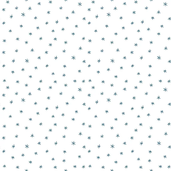 Nahtloses Schneeflocken Muster Schneeflocken Hintergrund Gekritzelte Illustration Mit Schneeflocken — Stockvektor