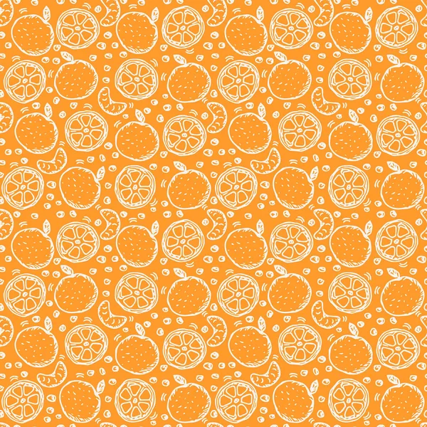 Patrón Naranja Sin Costuras Fondo Fruta Naranja Color — Vector de stock