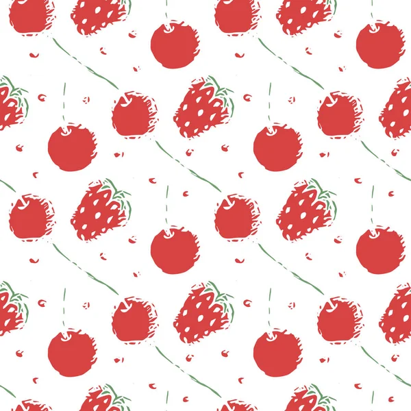 Seamless Fruit Pattern Doodle Background Fruit Icons Fruit Background — Stock Vector