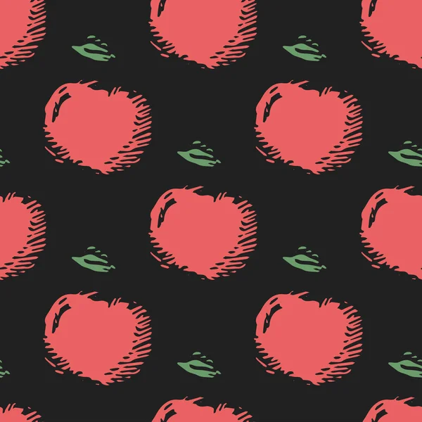 Modèle Pomme Sans Couture Modèle Doodle Sans Couture Coloré Avec — Image vectorielle