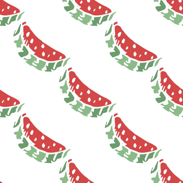 Seamless Watermelon Pattern Vector Doodle Illustration Watermelon Pattern Red Watermelon — Image vectorielle