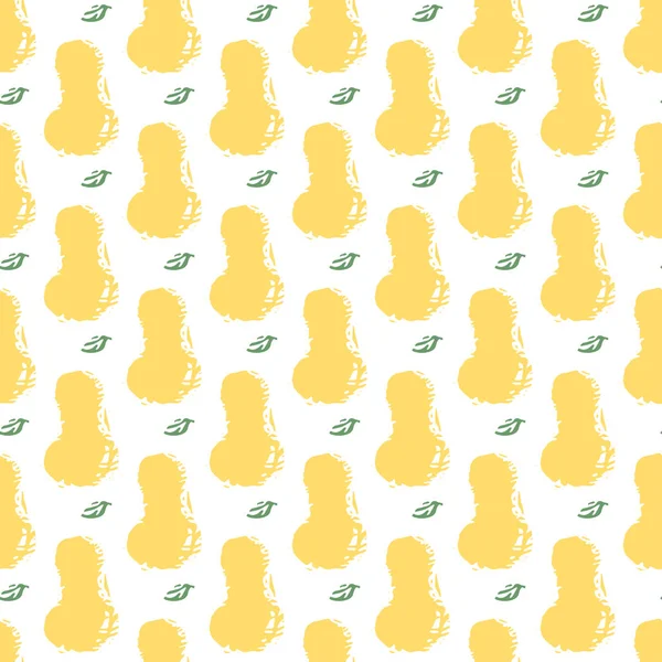Seamless Pattern Yellow Pear Icons Colored Pear Background Doodle Vector — Image vectorielle