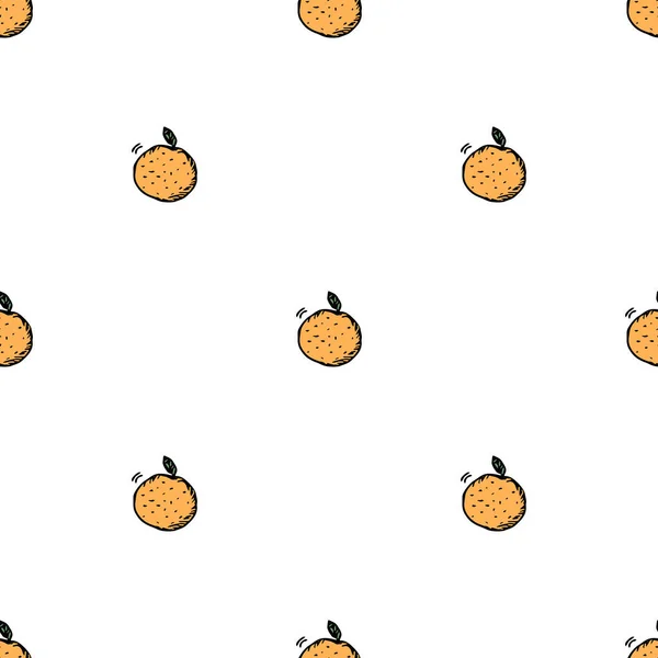 Patrón Naranja Sin Costuras Fondo Fruta Naranja Color — Vector de stock