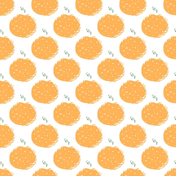 Patrón Naranja Sin Costuras Fondo Fruta Naranja Color — Vector de stock