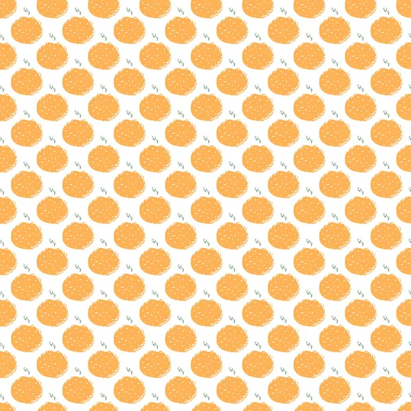 Patrón Naranja Sin Costuras Fondo Fruta Naranja Color — Vector de stock