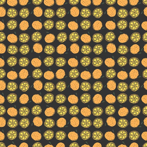 Patrón Naranja Sin Costuras Fondo Fruta Naranja Color — Vector de stock