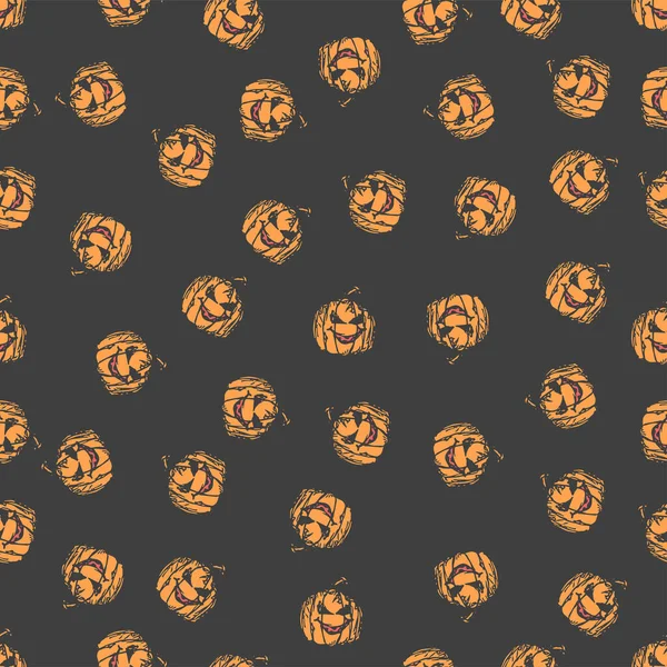 Seamless Halloween Pattern Doodle Vector Halloween Background — Archivo Imágenes Vectoriales