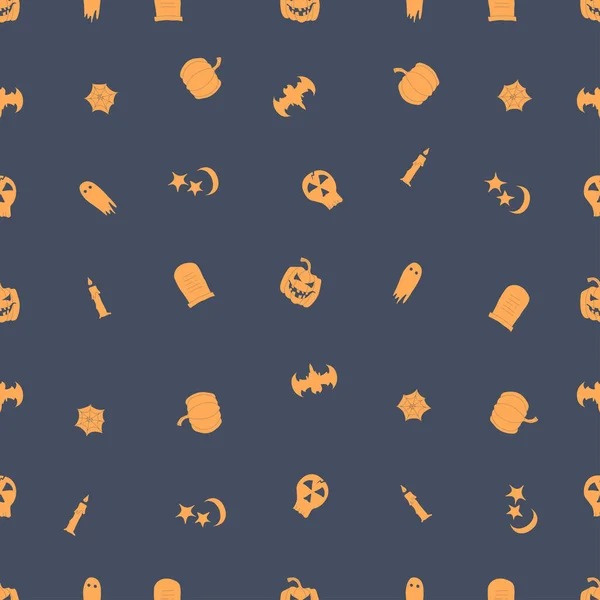 Seamless Halloween Pattern Doodle Vector Halloween Background — Stok Vektör