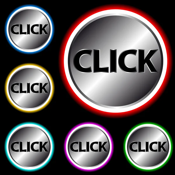 Clique em ícones — Vetor de Stock