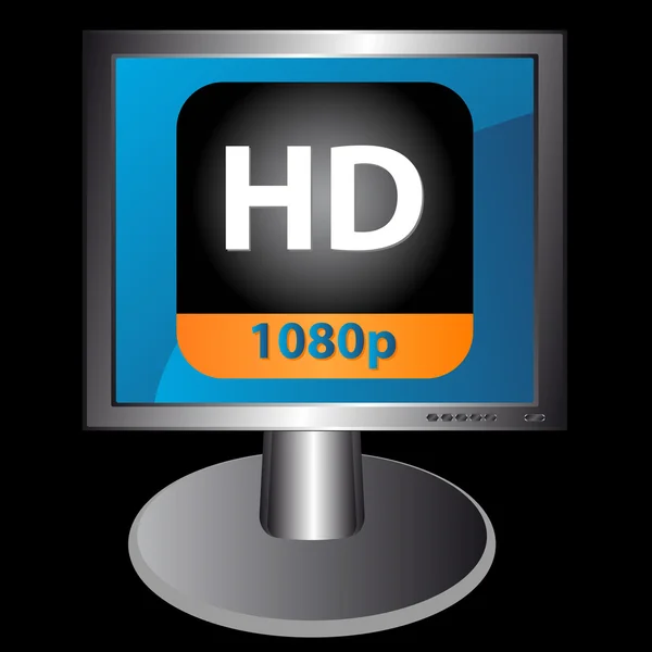 HD pictogram in monitor — Stockvector