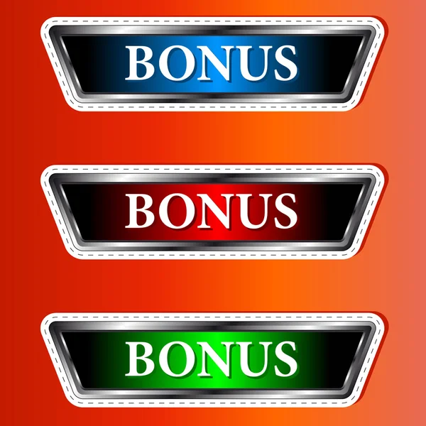 Set de trois icônes un bonus — Image vectorielle