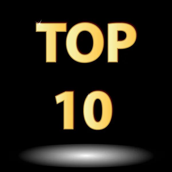 Top dez símbolo — Vetor de Stock