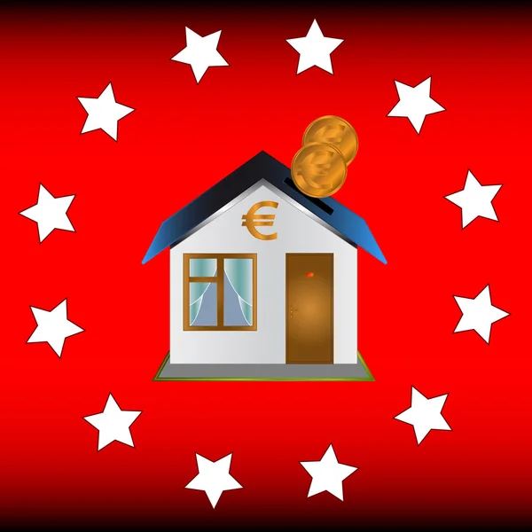 Euro casa — Vettoriale Stock
