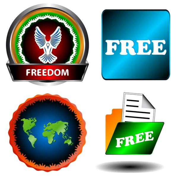 Free and freedom set — Stock Vector