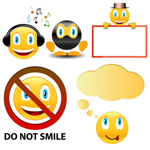 Smile icons set — Stock Vector