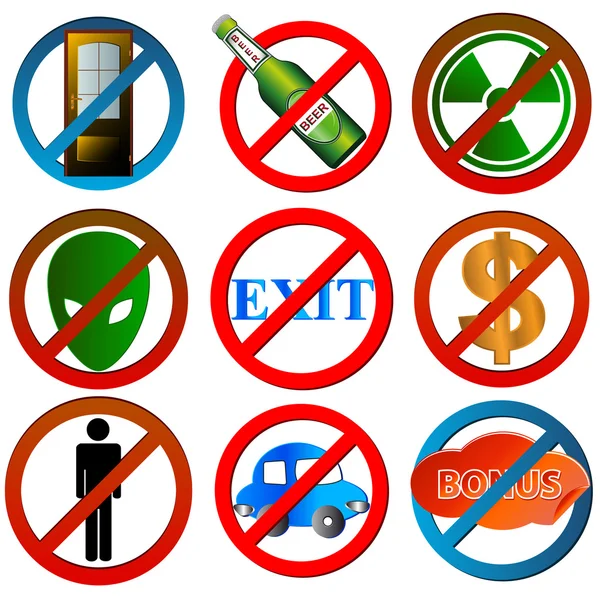 Ban set — Stock Vector