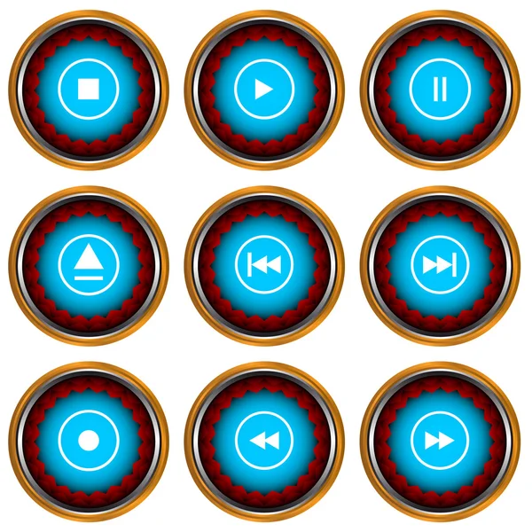 Player icons set — Stock Vector