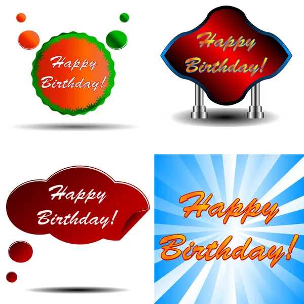 Happy Birthday logo set — Stock Vector
