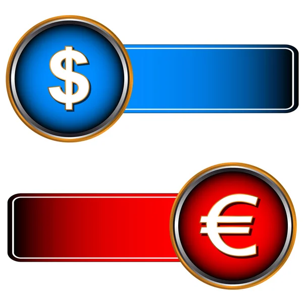 Due simboli di valute — Vettoriale Stock