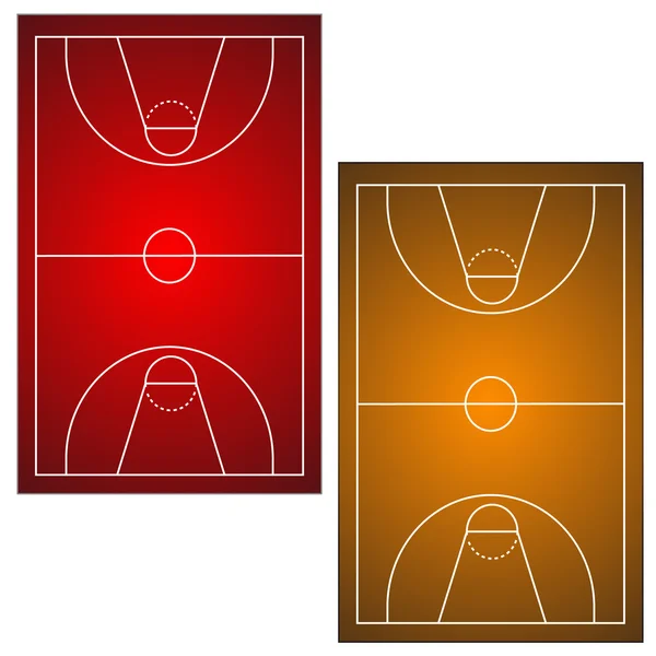 Два баскетбольных поля — стоковый вектор