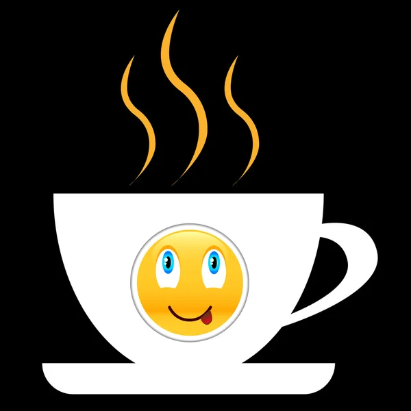 Coffee icon with smile — Stock Vector