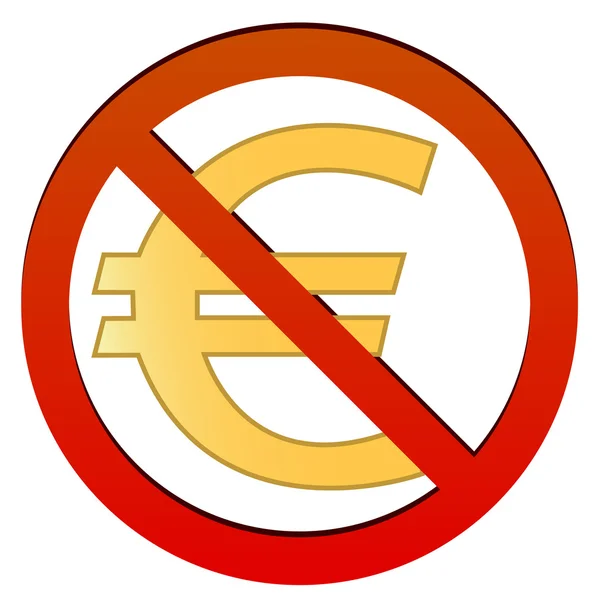Nessun euro — Vettoriale Stock