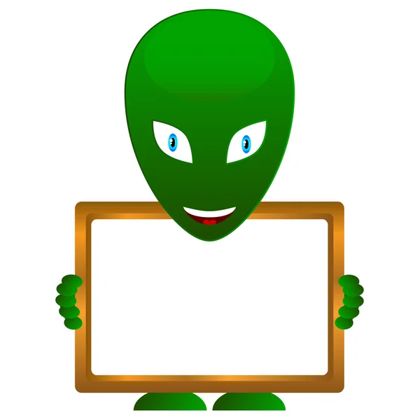 Alien with frame — Stock Vector