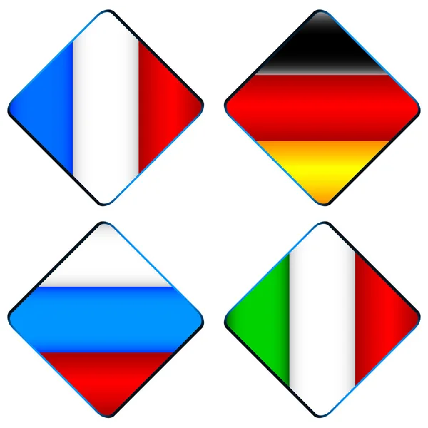 Four flags — Stock Vector