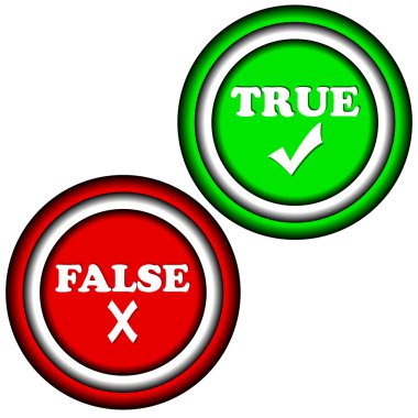 Buttons true and false clipart